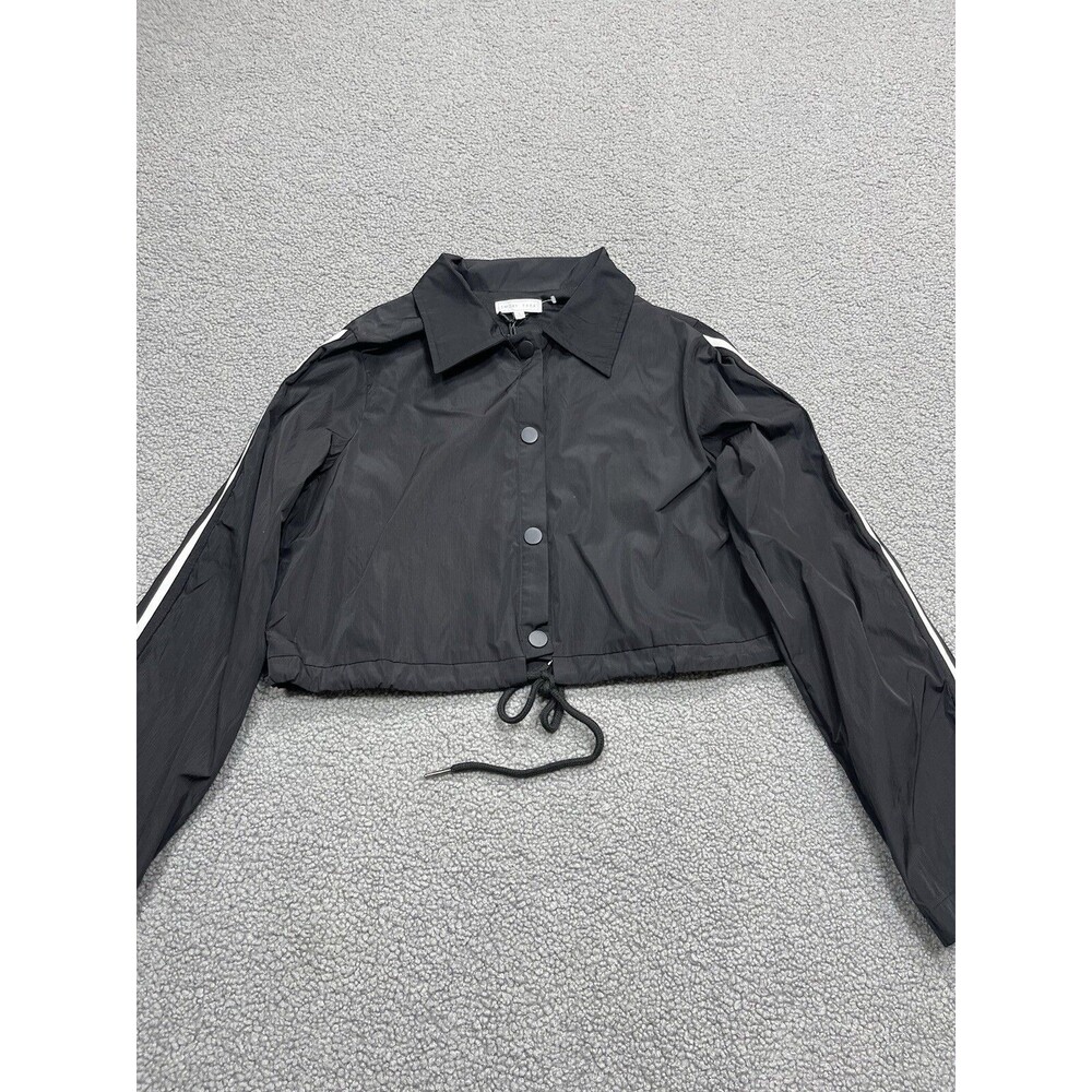 Emory Park Jacket Women Cropped Lightweight Black Minimalist Small NWT
